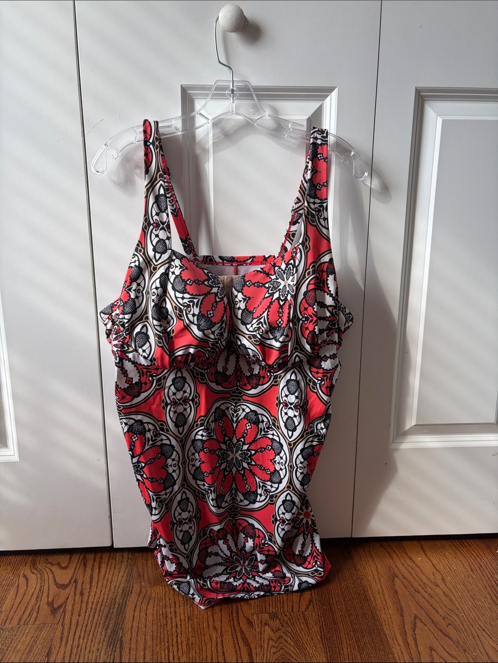 Swim by Cacique Women’s Red Patterned Tankini Top Size 44C